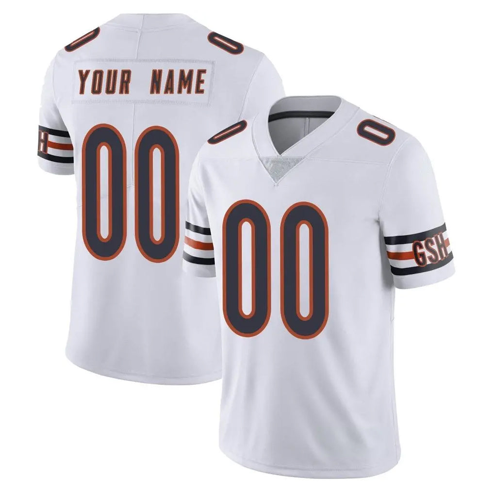 Custom C.Bears White Vapor Untouchable Limited Home Game Any Name & Numbers Ndoa Stitched Jerseys