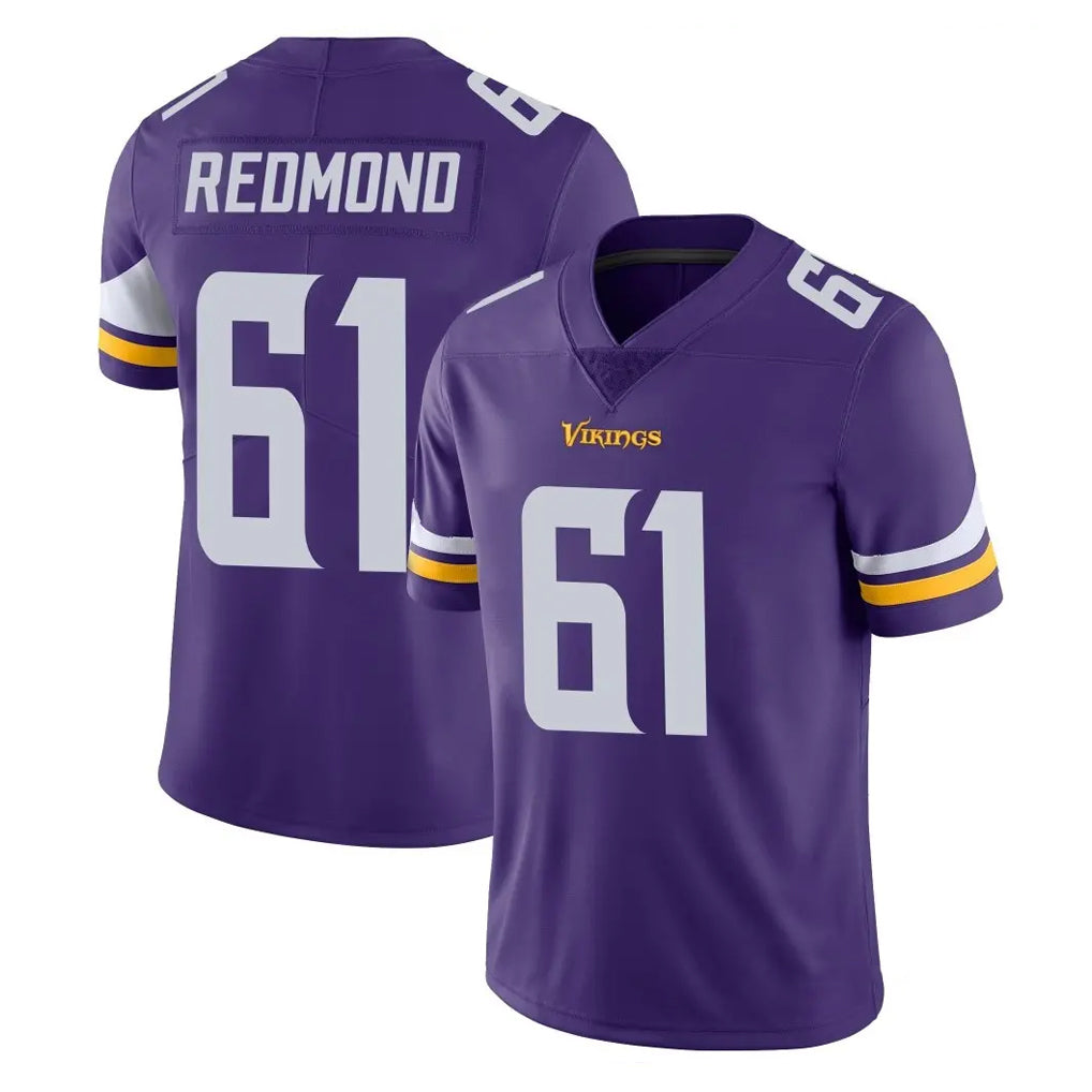 MN.Vikings #61 Jalen Redmond Player Purple Limited Vapor Untouchable Home Game Ndoa Stitched Jerseys