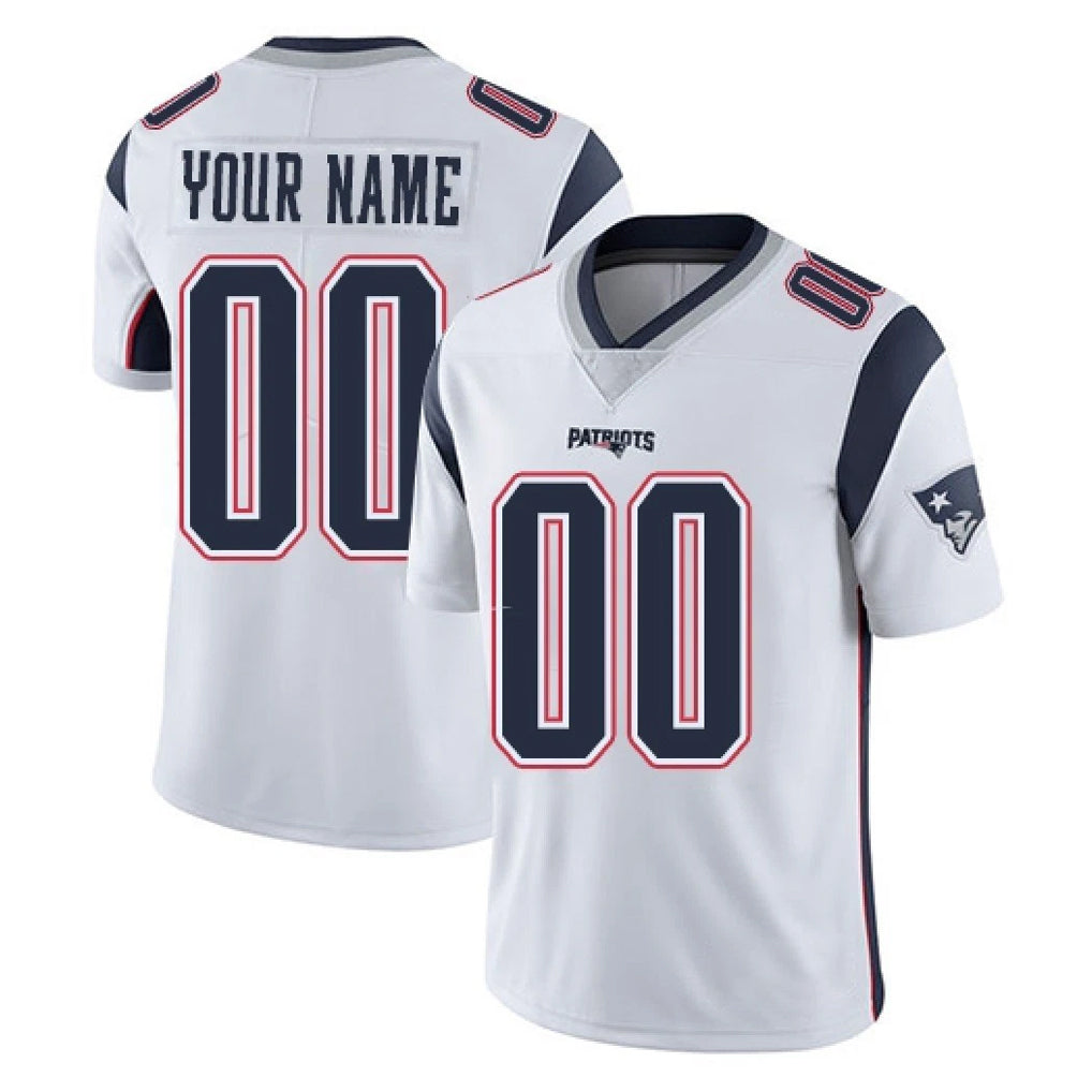Custom NE.Patriots White Limited Vapor Home Game Any Name & Numbers Ndoa Stitched Jerseys