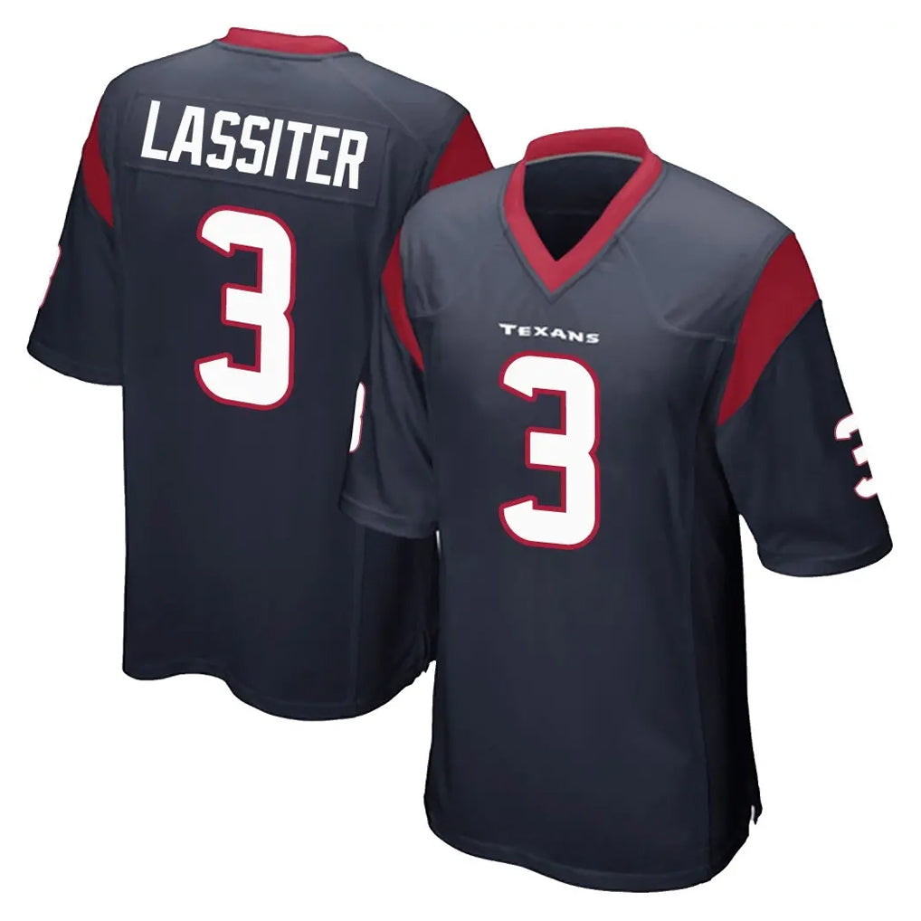 H.Texans #3 Kamari Lassiter Player Navy Home Game Ndoa Stitched Jerseys