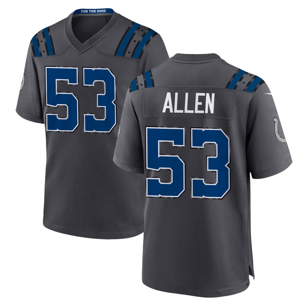 IN.Colts #53 CJ Allen Player Anthracite 2026 Rivalries Collection Home Game Ndoa Stitched Jerseys