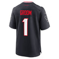 Ndoa H.Texans #1 Groom Navy Game Jersey