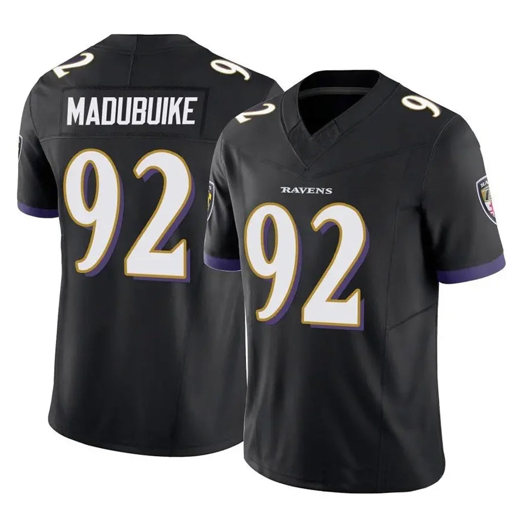 B.Ravens #92 Nnamdi Madubuike Player Black Vapor F.U.S.E. Limited Ndoa Stitched Jerseys