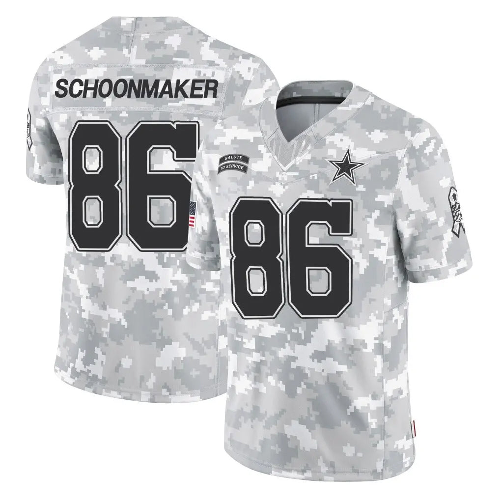 D.Cowboys #86 Luke Schoonmaker Player Arctic Camo Salute to Service Limited Home Game Ndoa Stitched Jerseys
