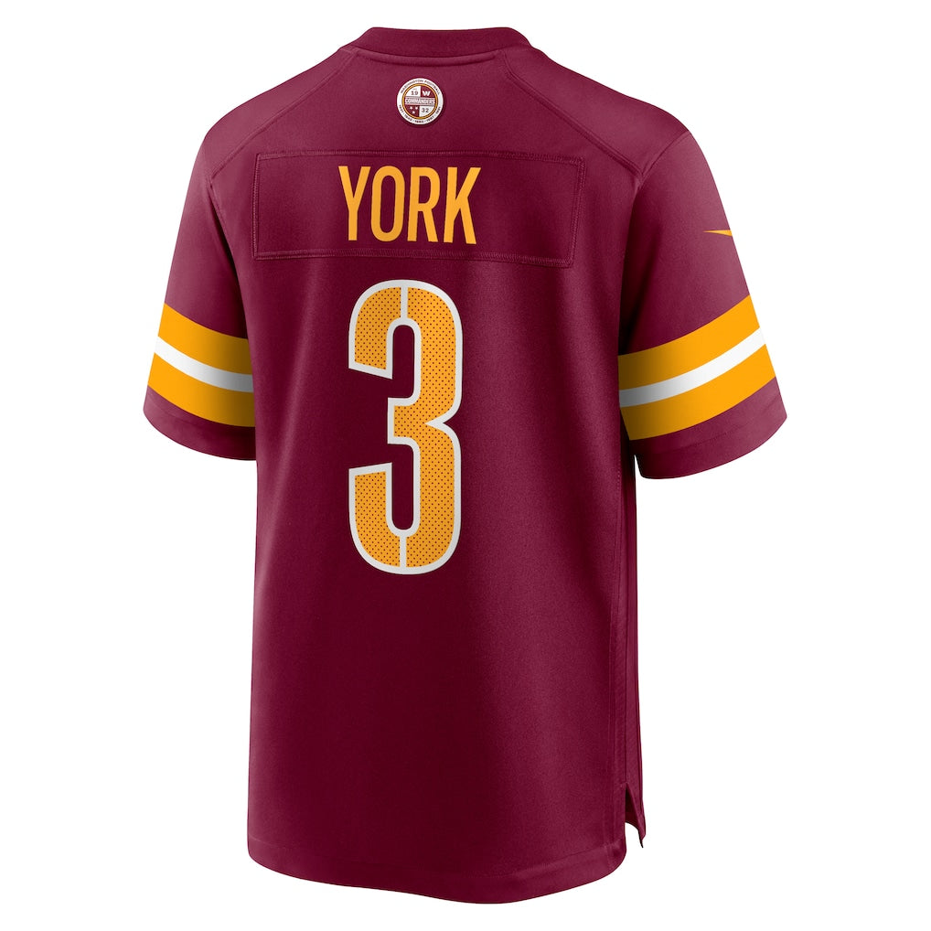Ndoa W.Commanders #3 Cade York Burgundy Game Jersey