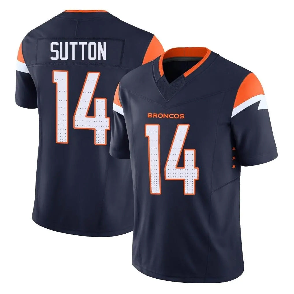 D.Broncos #14 Courtland Sutton Player Navy Limited Vapor F.U.S.E. Home Game Ndoa Stitched Jerseys