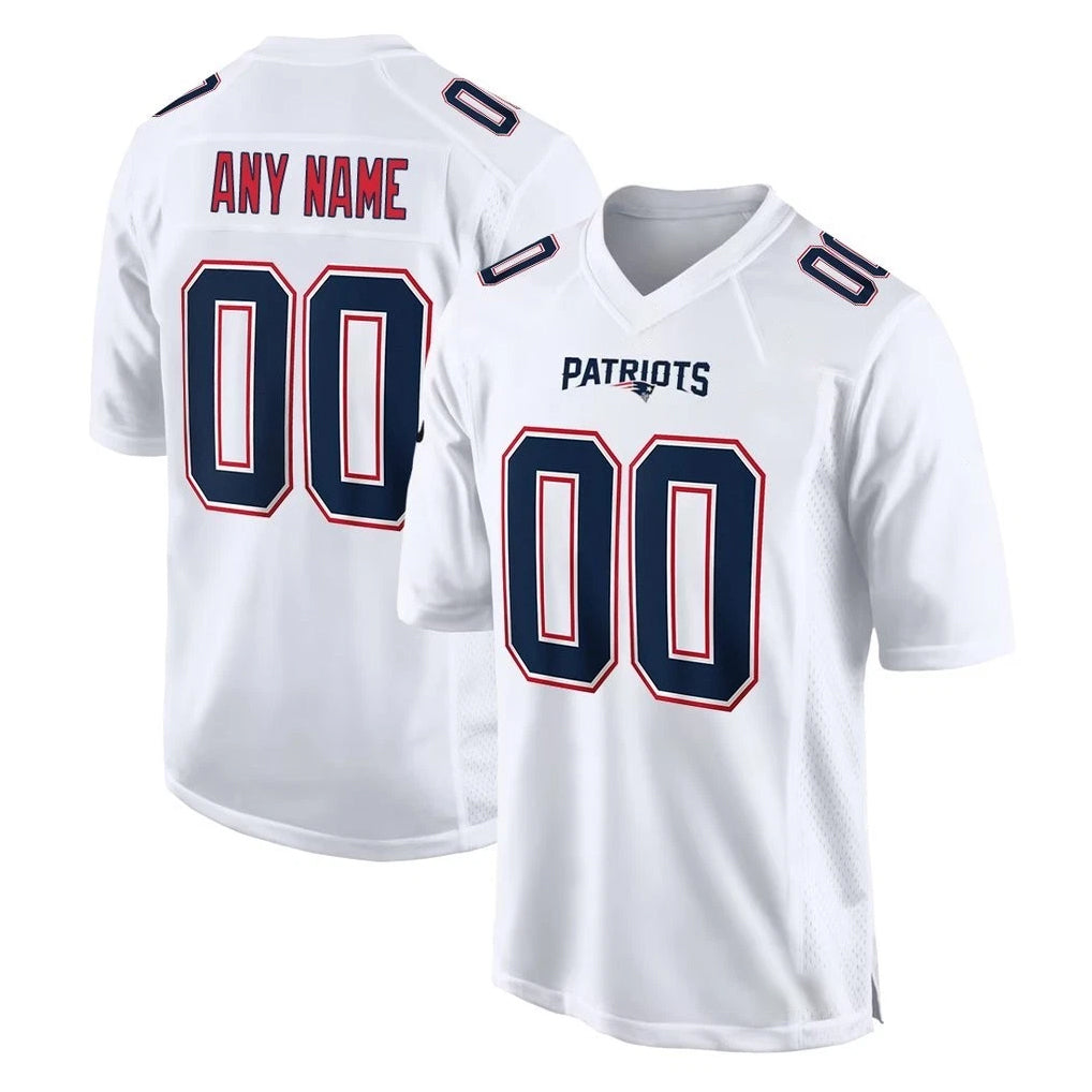 Custom NE.Patriots White Fashion Limited Home Game Any Name & Numbers Ndoa Stitched Jerseys