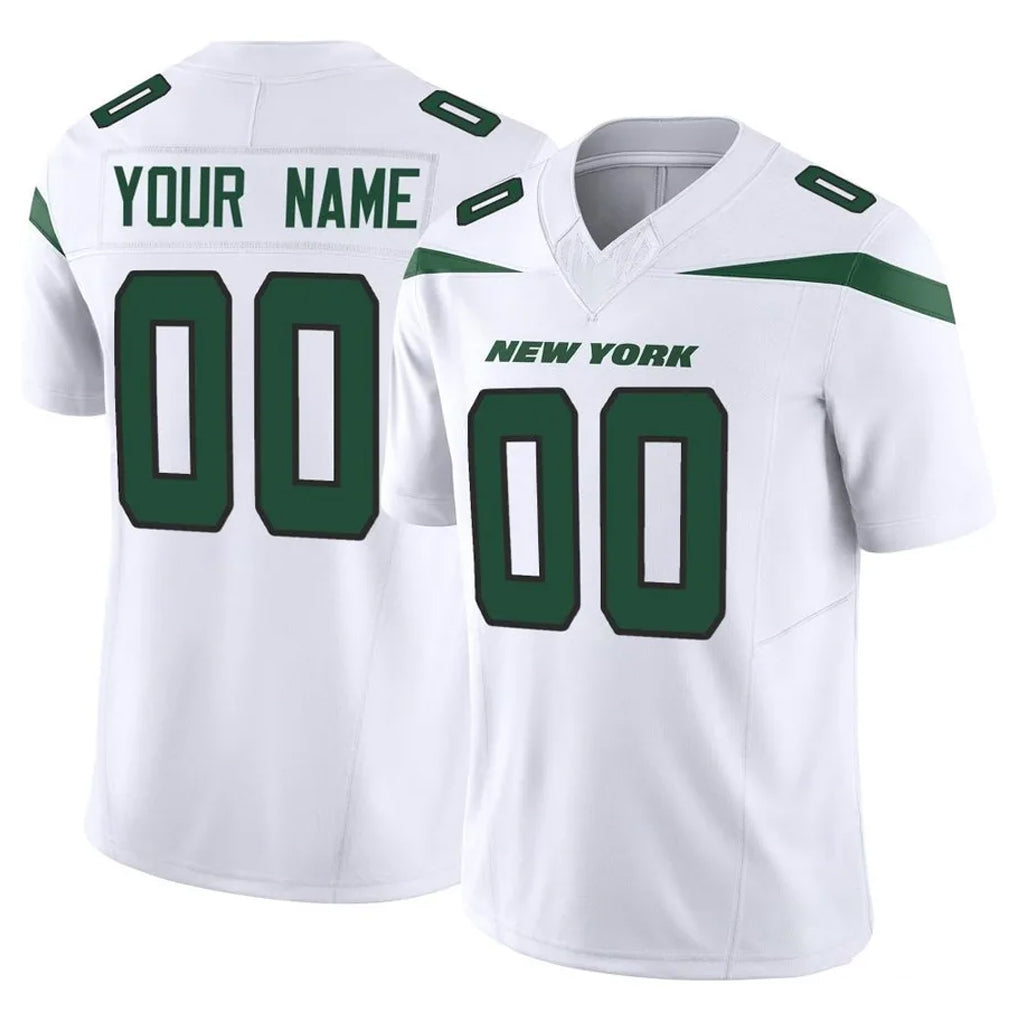 Custom NY.Jets White Limited Vapor F.U.S.E. Home Game Any Name & Numbers Ndoa Stitched Jerseys