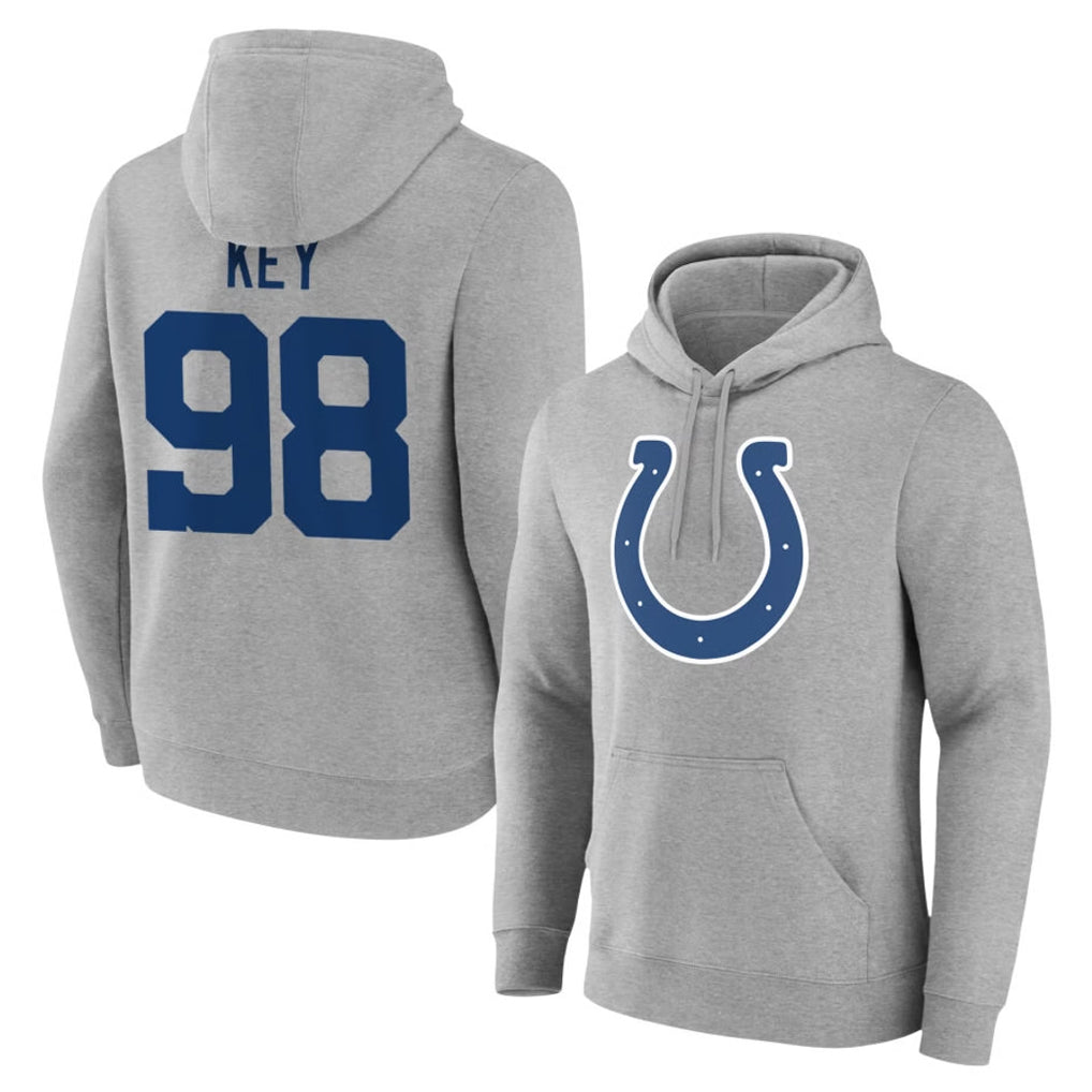 IN.Colts #98 Arden Key Player Gray Pullover Hoodies Limited Game Ndoa Stitched Jerseys