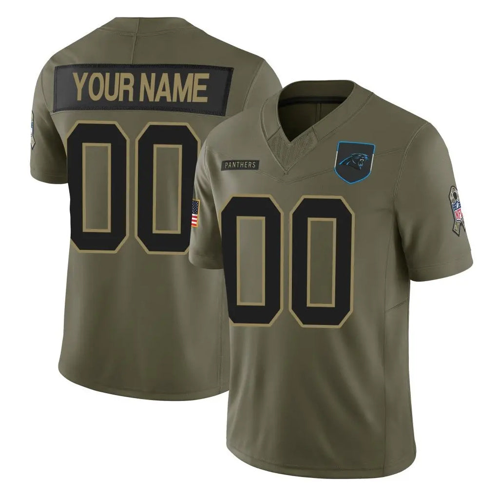 Custom C.Panthers Olive 2025 Salute to Service Limited Home Game Any Name & Numbers Ndoa Stitched Jerseys