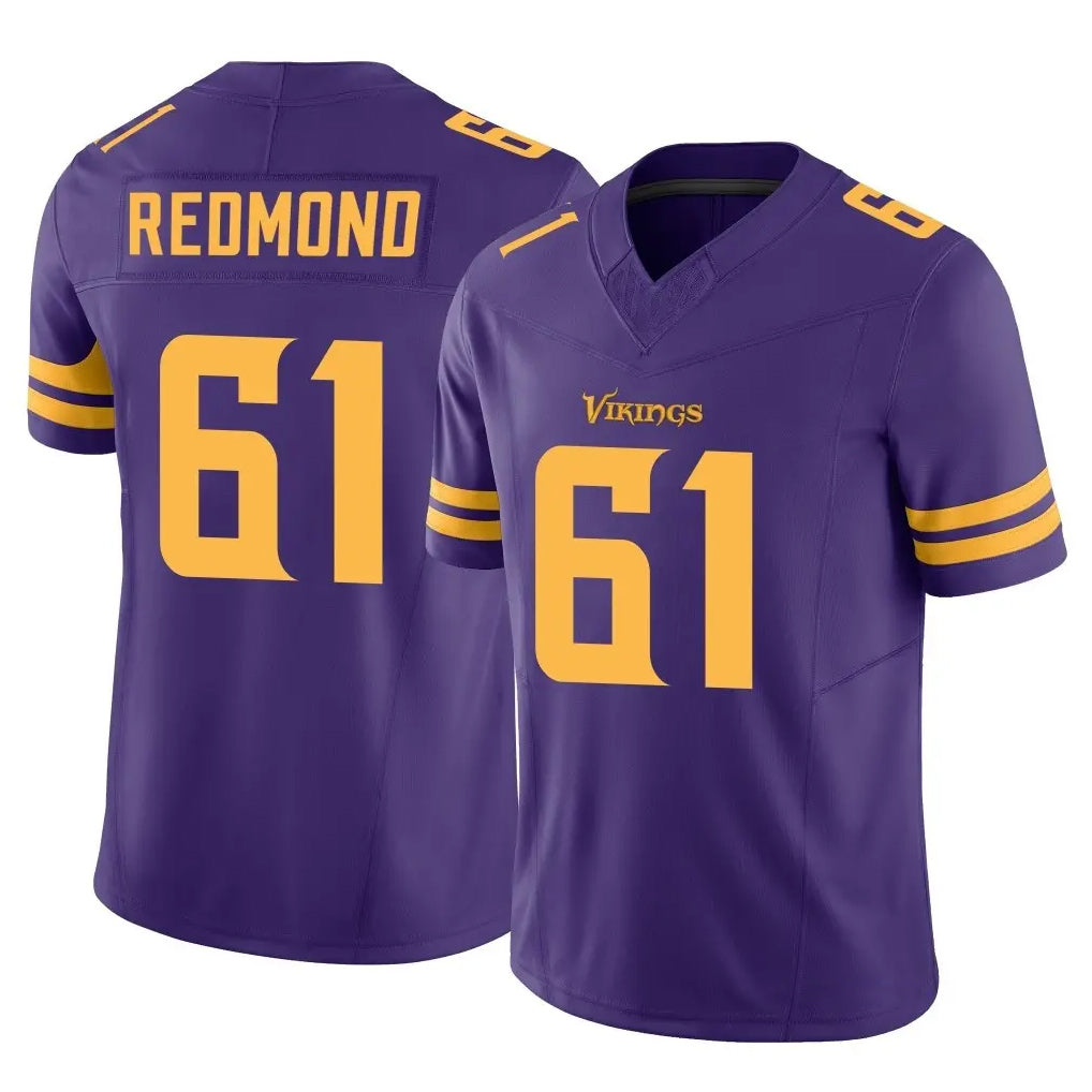 MN.Vikings #61 Jalen Redmond Player Purple Limited Alternate Vapor F.U.S.E. Home Game Ndoa Stitched Jerseys