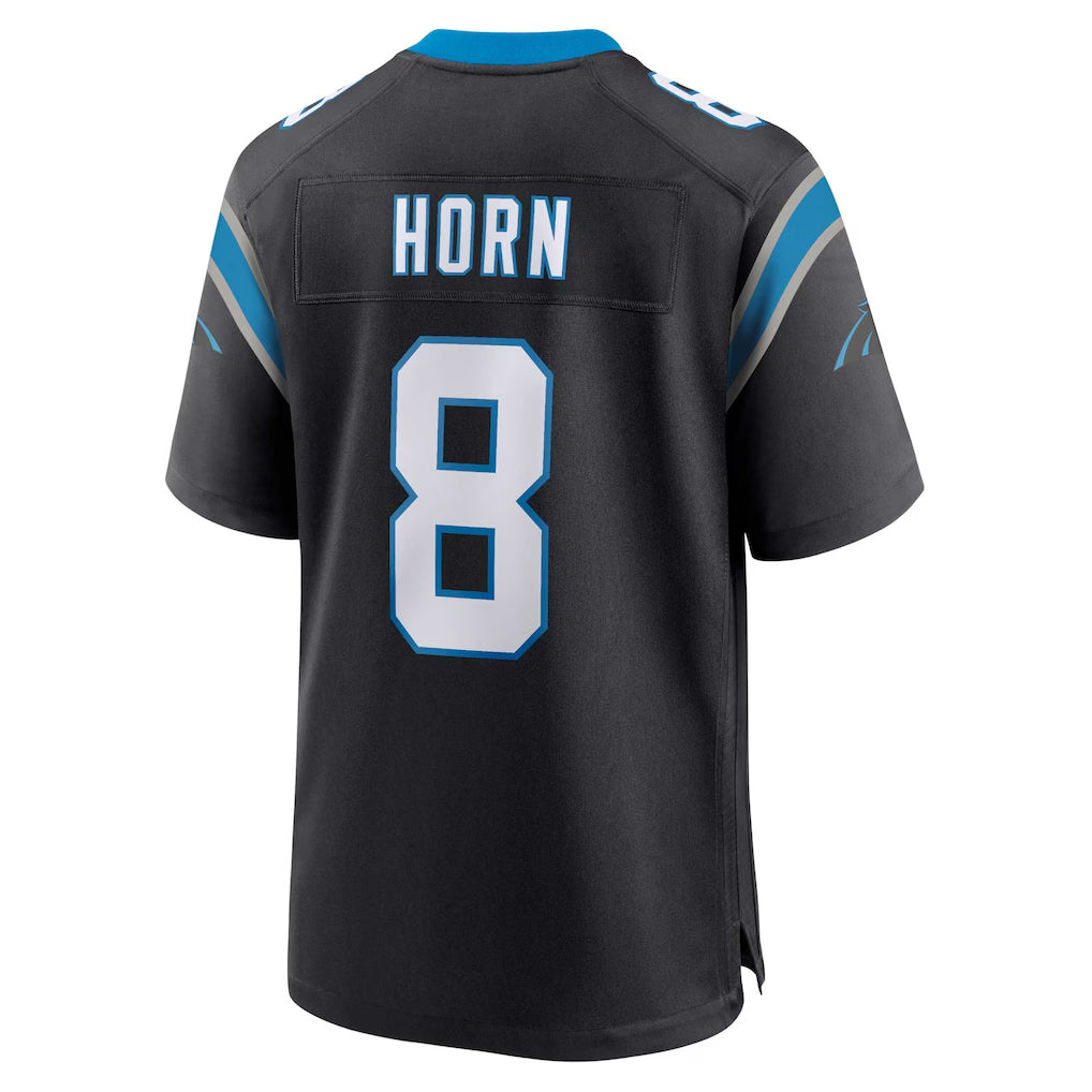 C.Panthers #8 Jaycee Horn Player Black Home Game Ndoa Stitched Jerseys