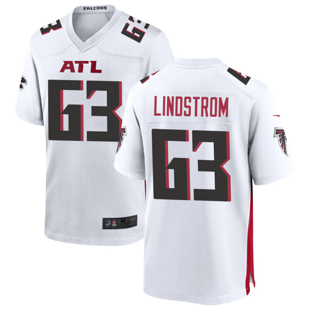 A.Falcons #63 Chris Lindstrom Player White Home Game Ndoa Stitched Jerseys