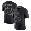 B.Ravens #52 Ray Lewis Player Black RFLCTV Limited Ndoa Stitched Jerseys