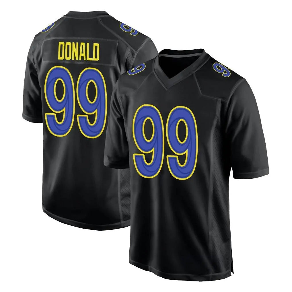 LA.Rams #99 Aaron Donald Player Black Fashion Limited Home Game Ndoa Stitched Jerseys