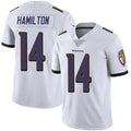 B.Ravens #14 Kyle Hamilton Player White Vapor F.U.S.E. Limited Ndoa Stitched Jerseys