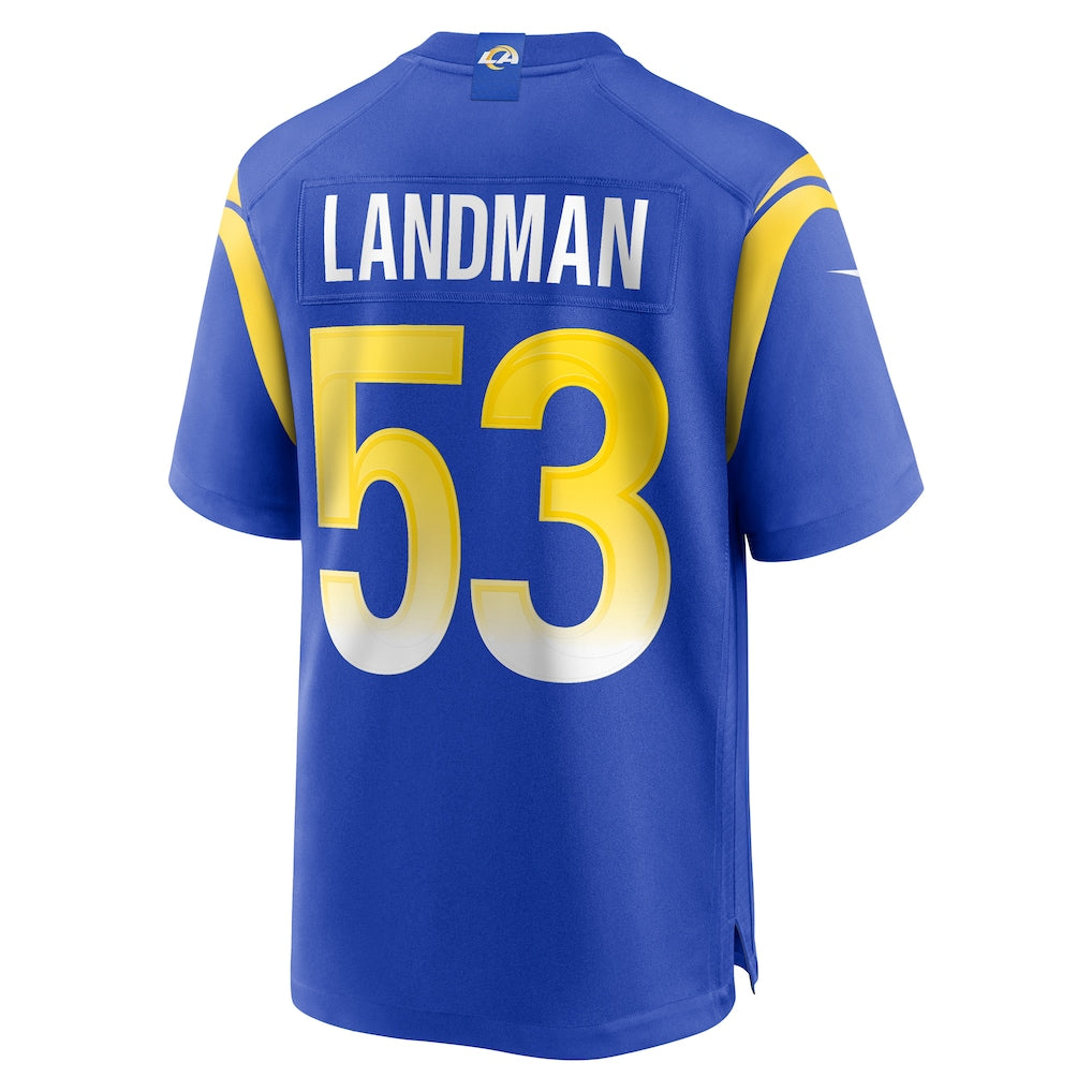 Ndoa LA.Rams #53 Nate Landman Royal Team Game Jersey