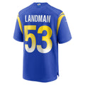 Ndoa LA.Rams #53 Nate Landman Royal Team Game Jersey