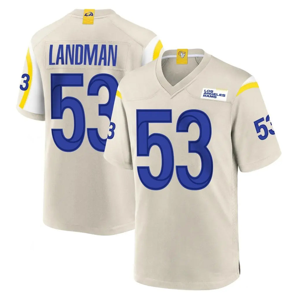 LA.Rams #53 Nate Landman Player Bone Home Game Ndoa Stitched Jerseys