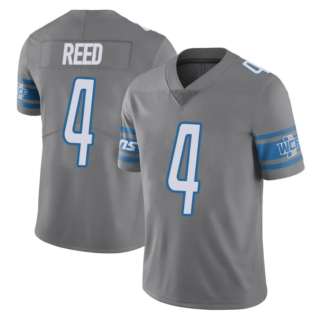 D.Lions #4 D.J. Reed Player Gray Vapor Untouchable Limited Home Game Ndoa Stitched Jerseys