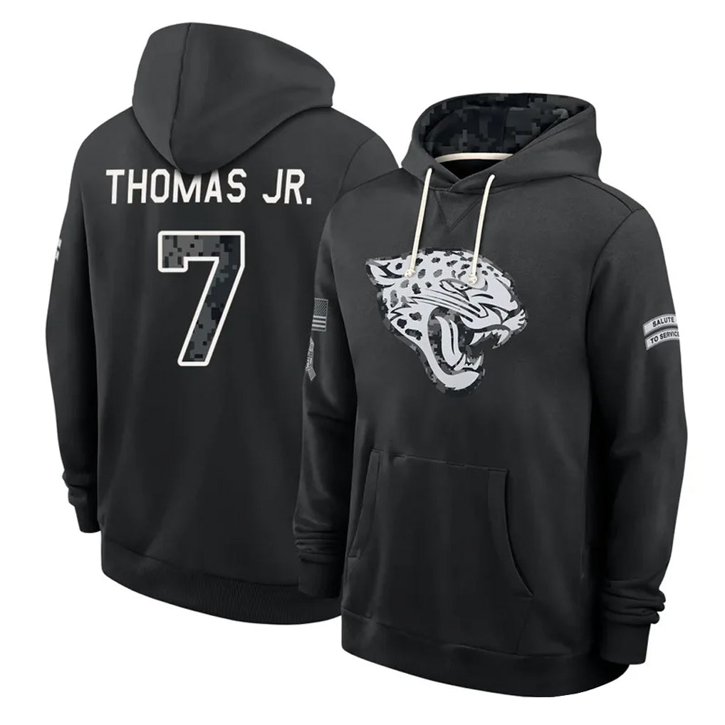 J.Jaguars #7 Brian Thomas Jr. Player 2026 Black Logo Pullover Hoodies Limited Game Ndoa Stitched Jerseys