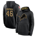 D.Lions #46 Jack Campbell Player Black Salute to Service Hoodies Limited Game Ndoa Stitched Jerseys
