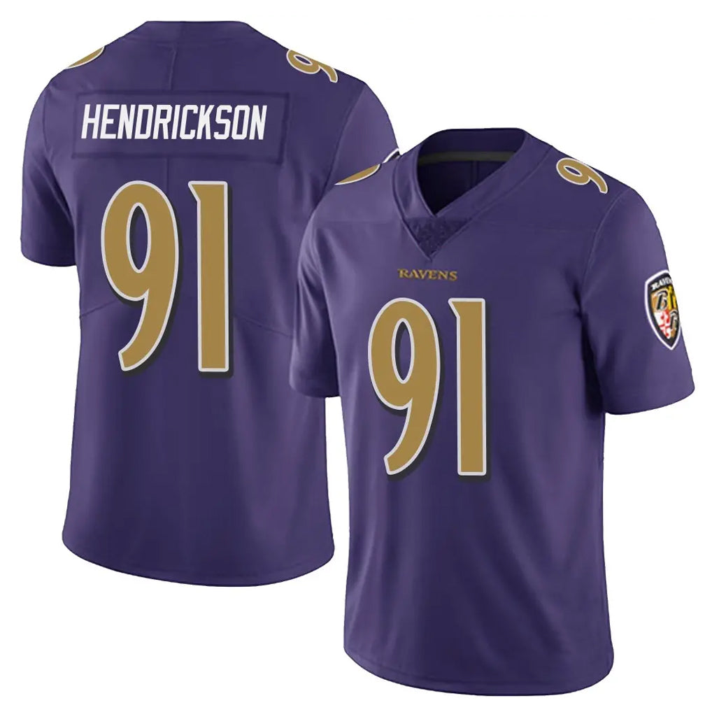 B.Ravens #91 Trey Hendrickson Player Purple Color Vapor Untouchable Limited Ndoa Stitched Jerseys