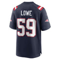 Ndoa NE.Patriots #59 Vederian Lowe Navy Game Retired Player Jersey
